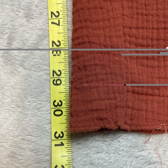 Samantha Dru Wrap Pants Womens M Rust Gauzey Elastic Waist Wide Slit Legs Flowy - Picture 9 of 9